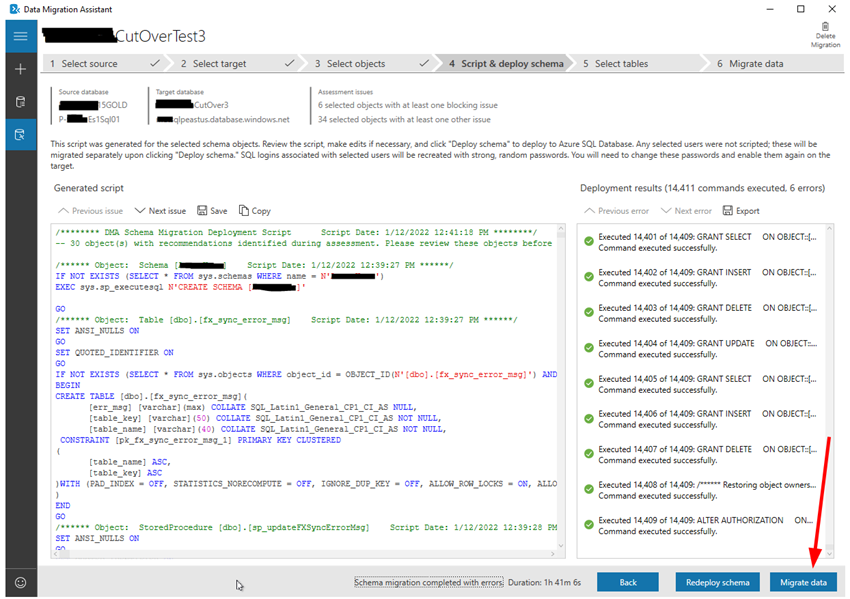 Migrating a SQL IaaS Database to Azure SQL using DMA